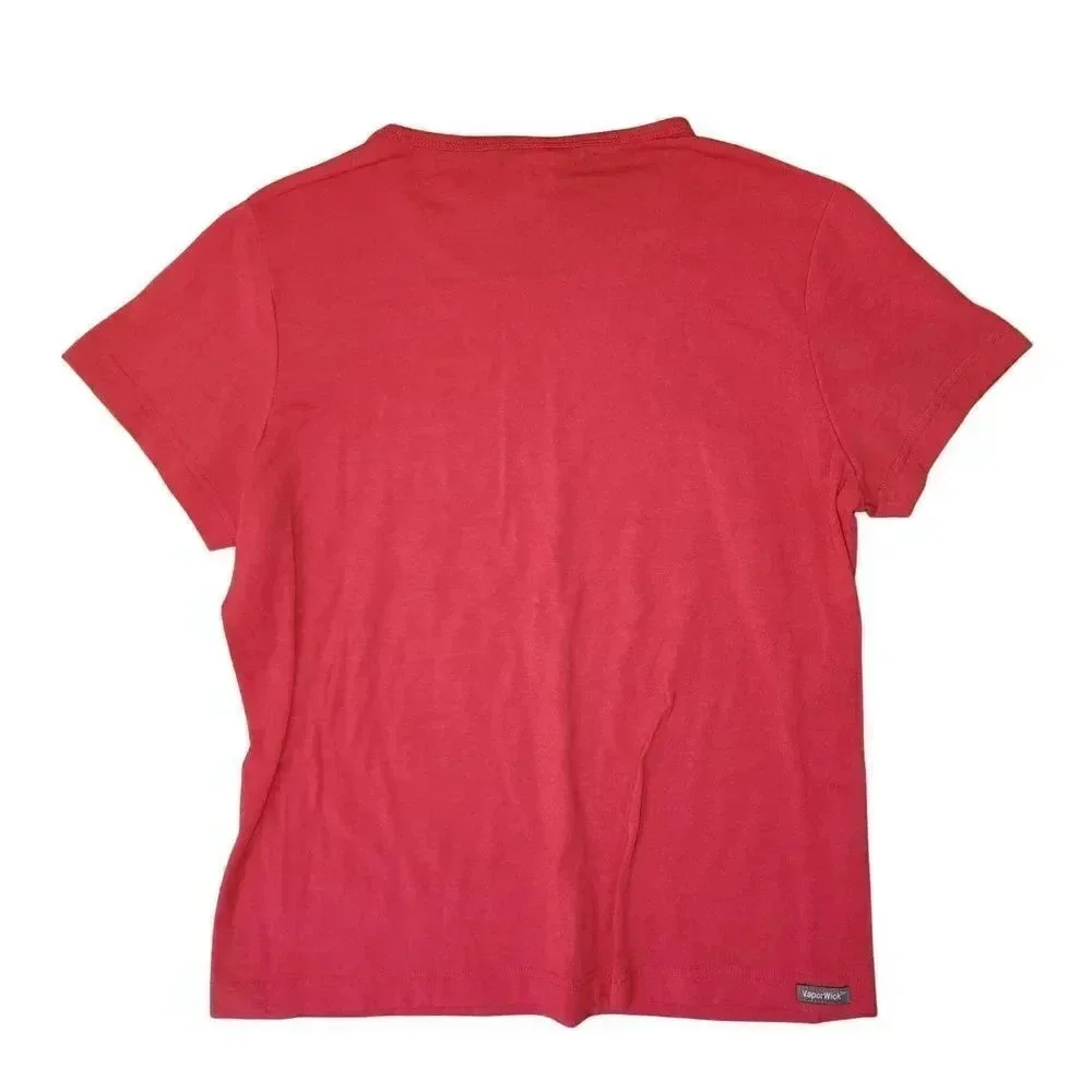 The North Face T-Shirt Women's Size Large Red Crew Neck Short Sleeve Pullover